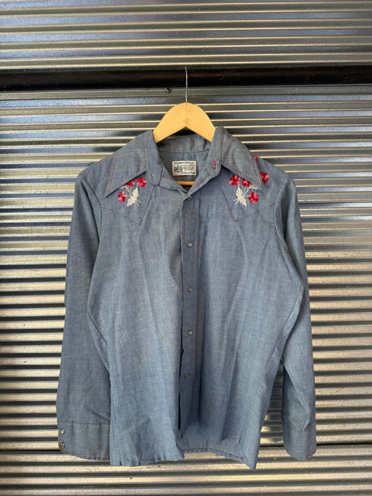 1970s’ Hand Sewn Pearl Snap Shirt (Medium)