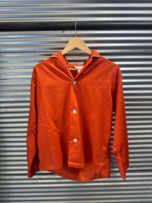 1970s’ Orange Loop Collar Button Up (Medium)