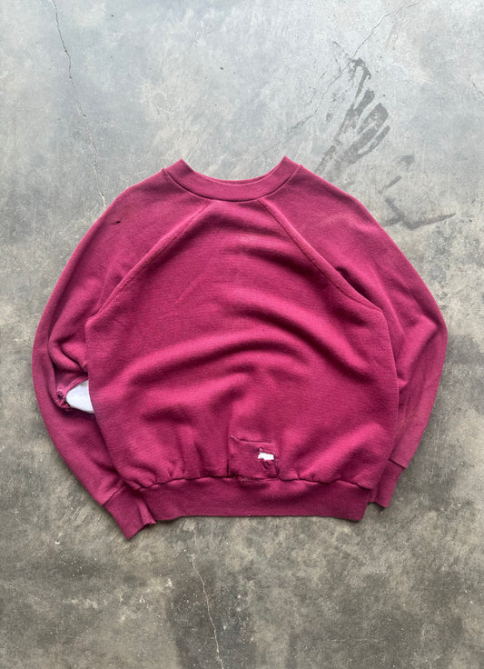 1980s’ Repaired Maroon Crewneck  (Small)